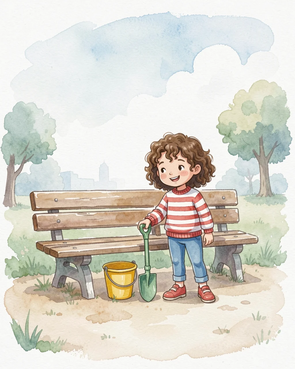 Illustration for page 1 of “The Bright-Bucket Girl”