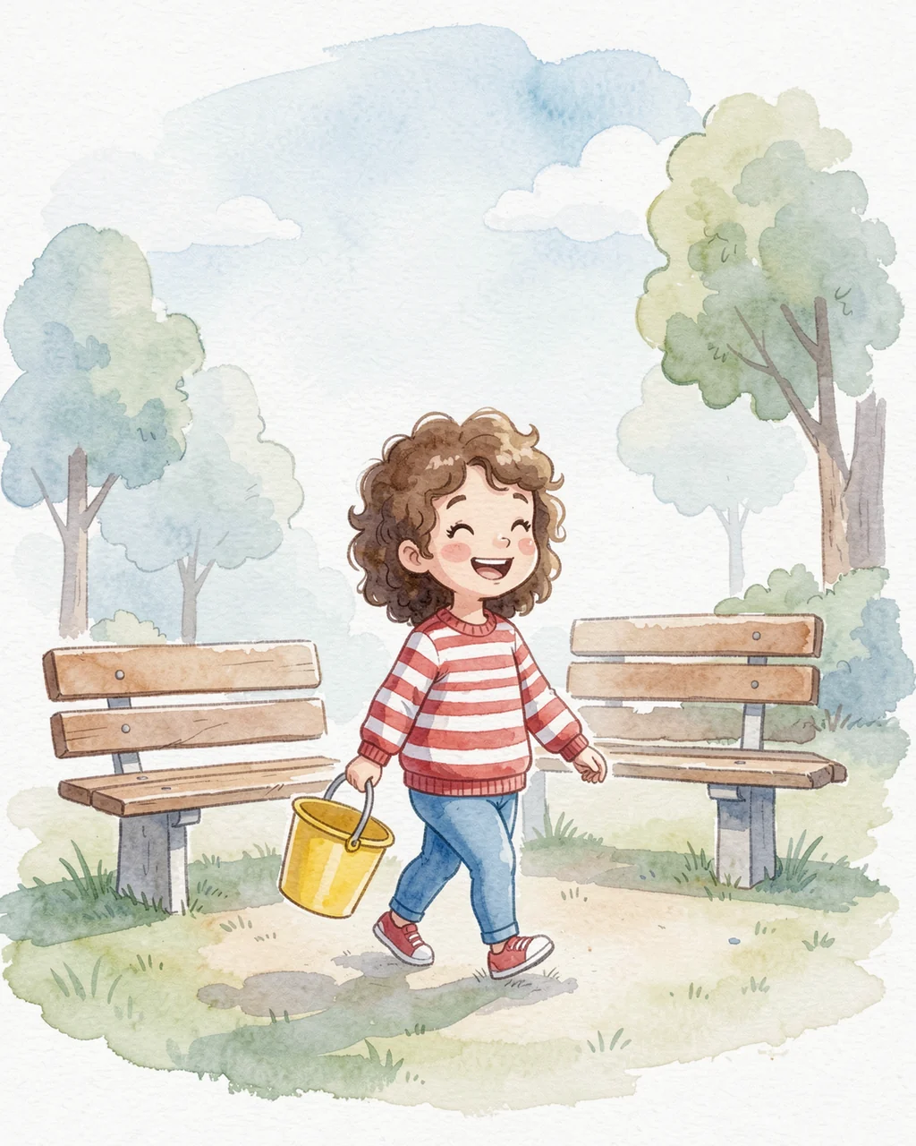 Illustration for page 2 of “The Bright-Bucket Girl”