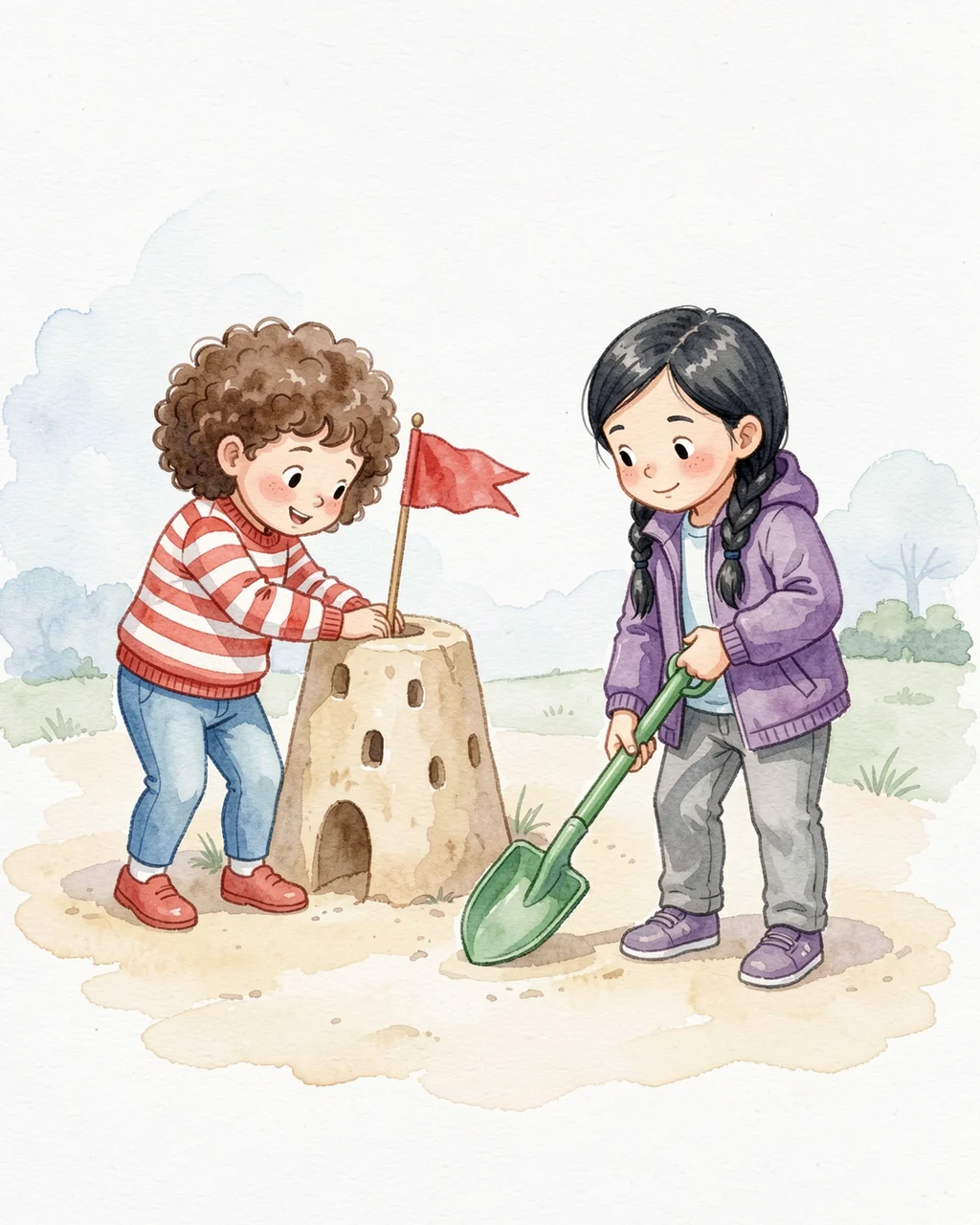 Illustration for page 5 of “The Bright-Bucket Girl”