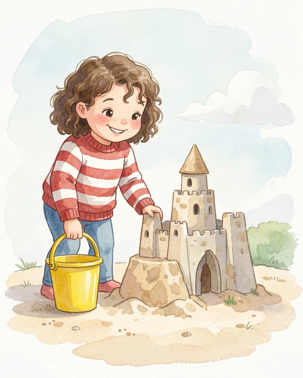 Illustration for page 6 of “The Bright-Bucket Girl”