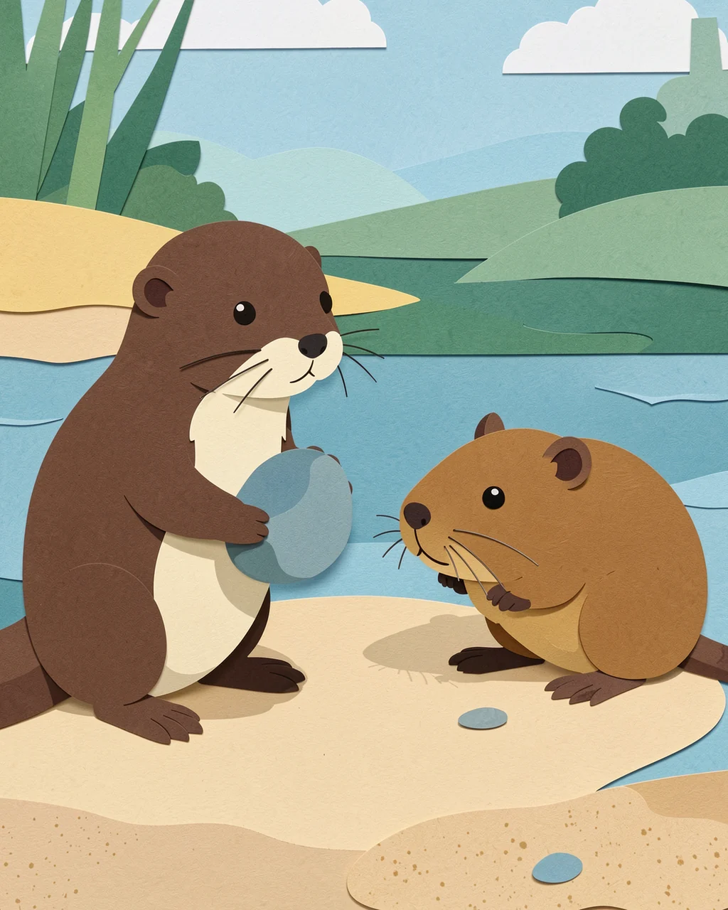 Illustration for page 2 of “Mabel Maps the Riverbank”