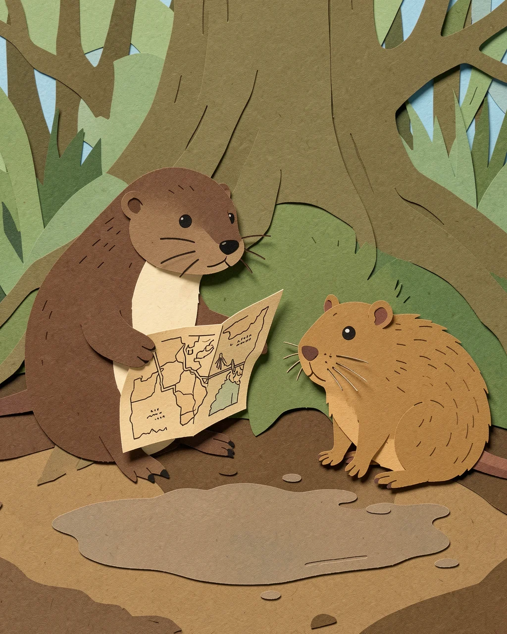 Illustration for page 3 of “Mabel Maps the Riverbank”