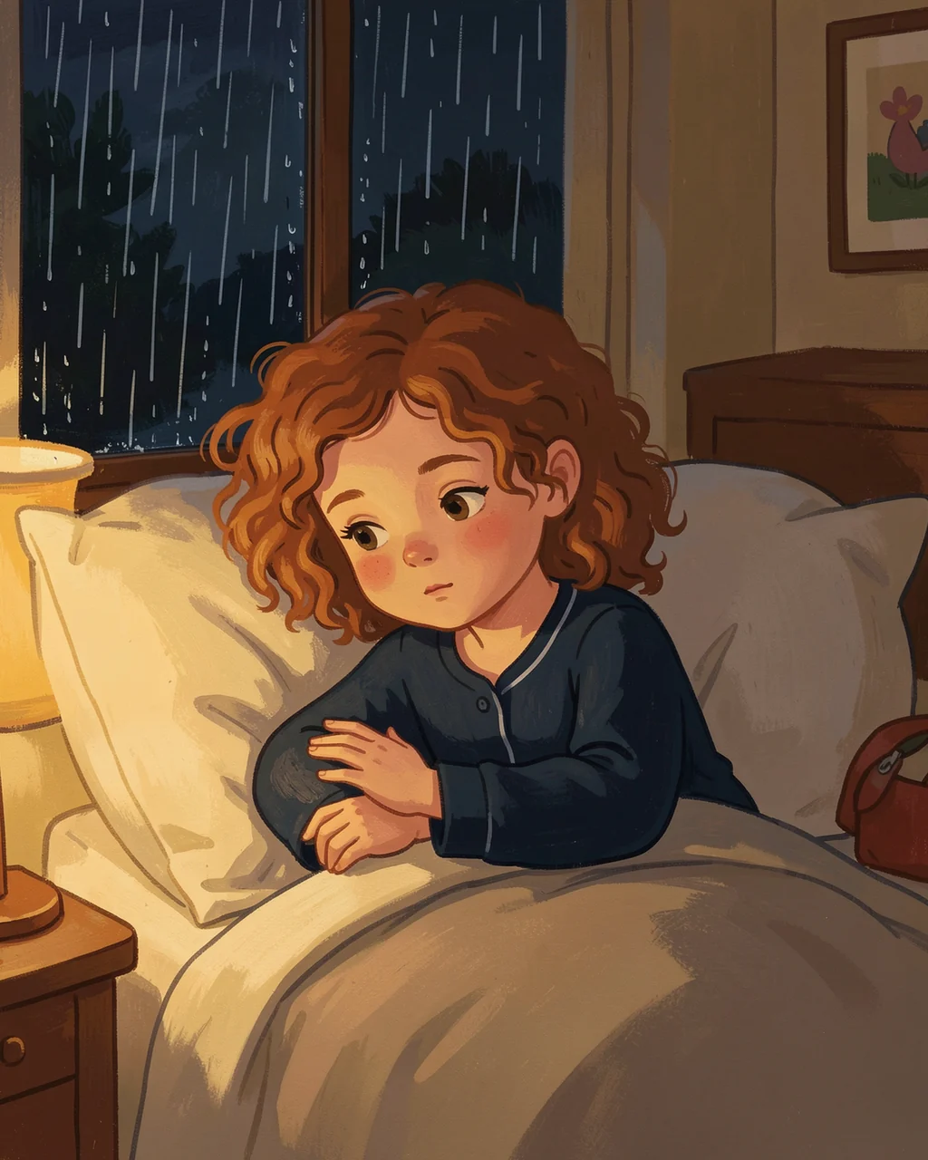 Illustration for page 3 of “The Girl with Copper Curls”
