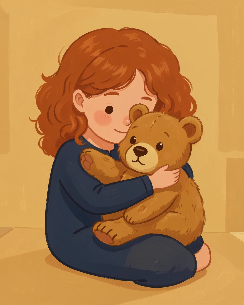 Illustration for page 4 of “The Girl with Copper Curls”