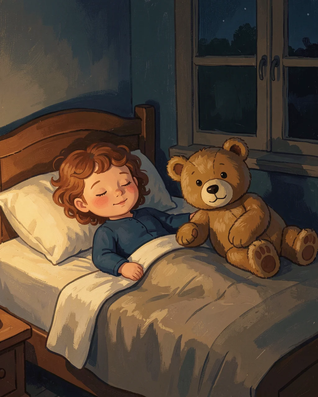 Illustration for page 5 of “The Girl with Copper Curls”