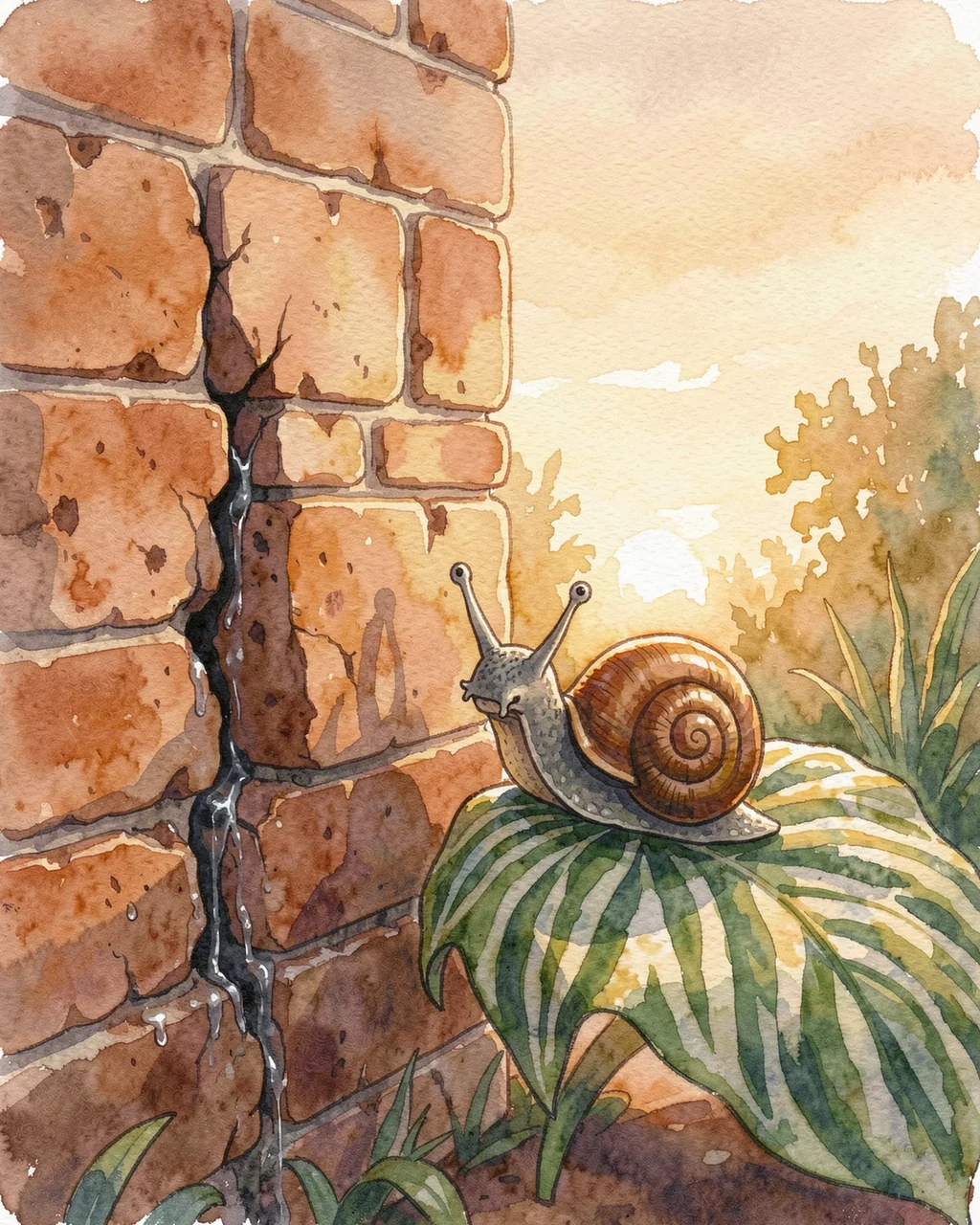 Illustration for page 1 of “The Snail Who Sought Sunset”