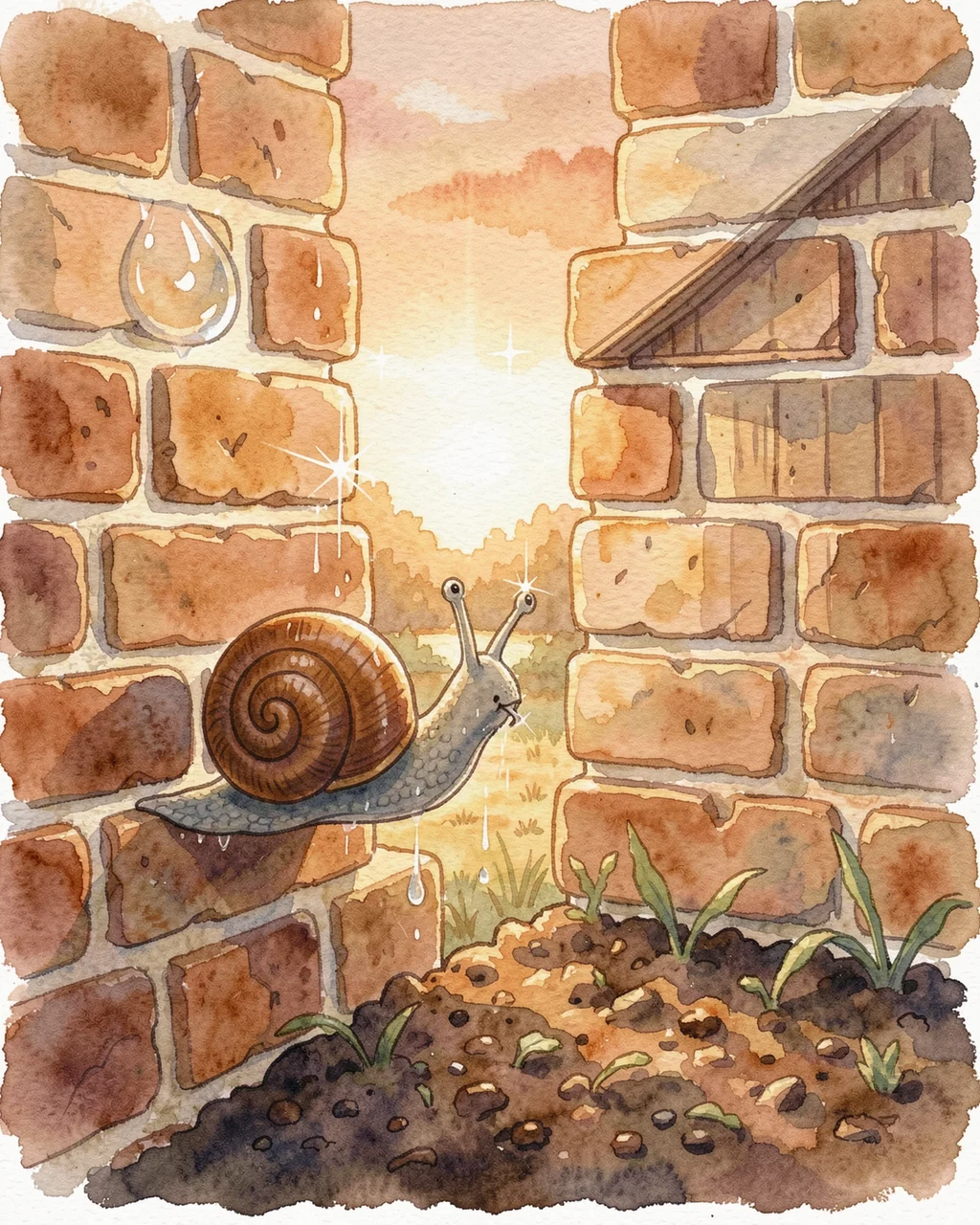 Illustration for page 3 of “The Snail Who Sought Sunset”
