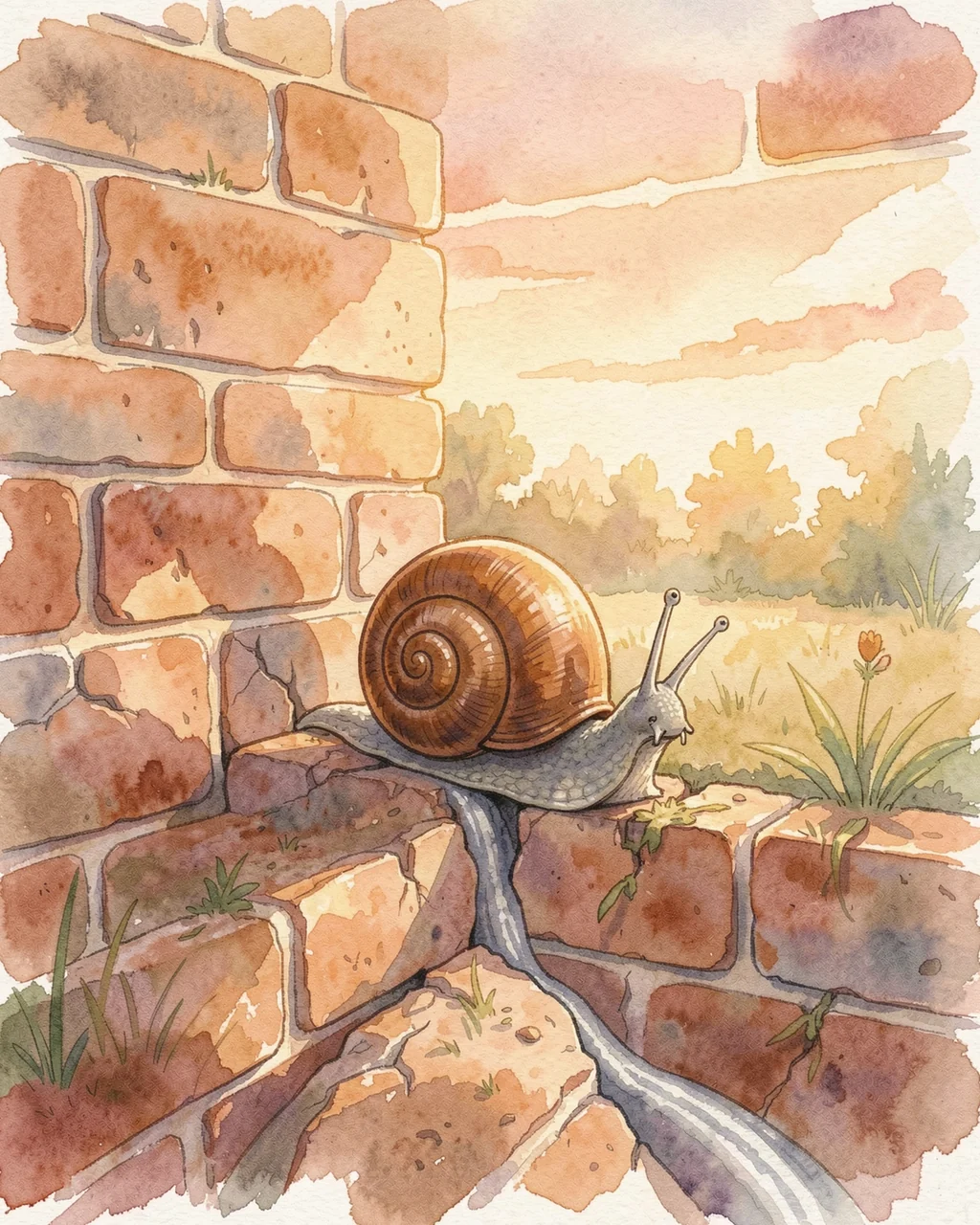 Illustration for page 4 of “The Snail Who Sought Sunset”