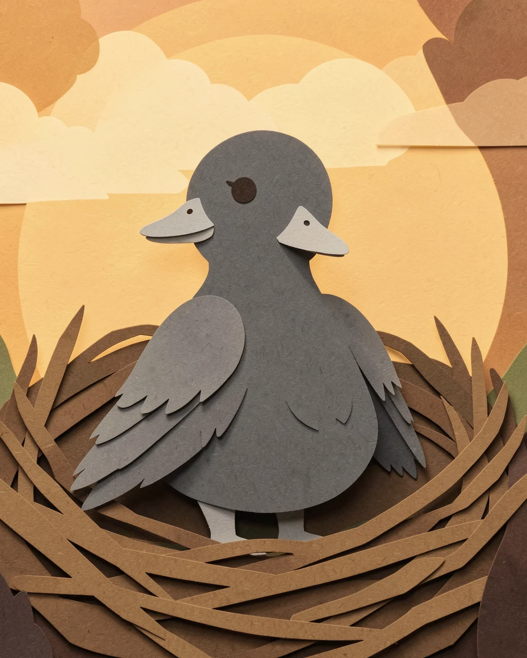 Illustration for page 7 of “The Grey Feathers Found Home”