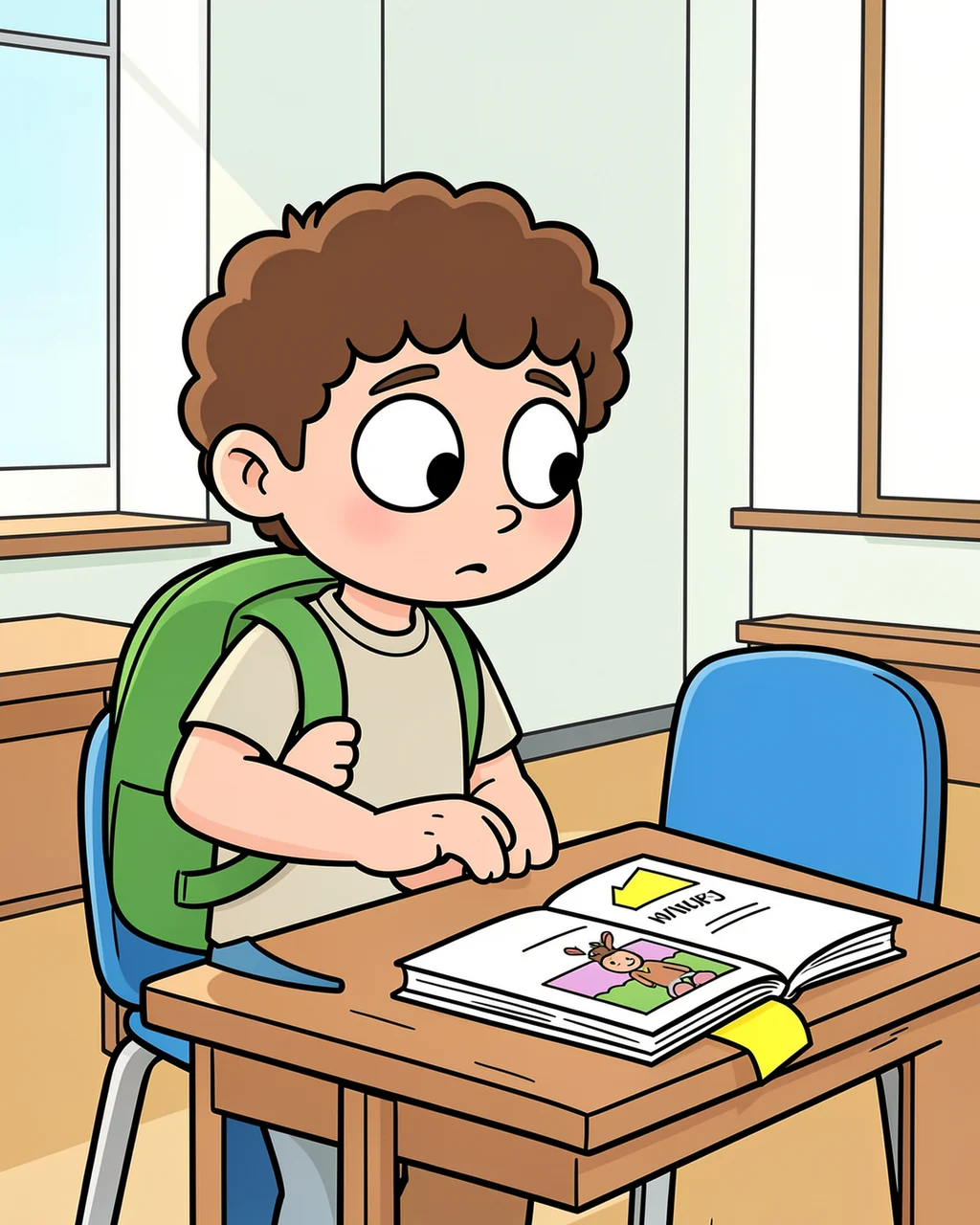 Illustration for page 4 of “Where Is My Name Card?”