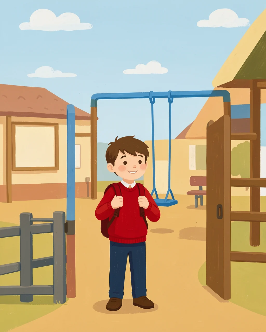 Illustration for page 1 of “Oliver at the Swing”