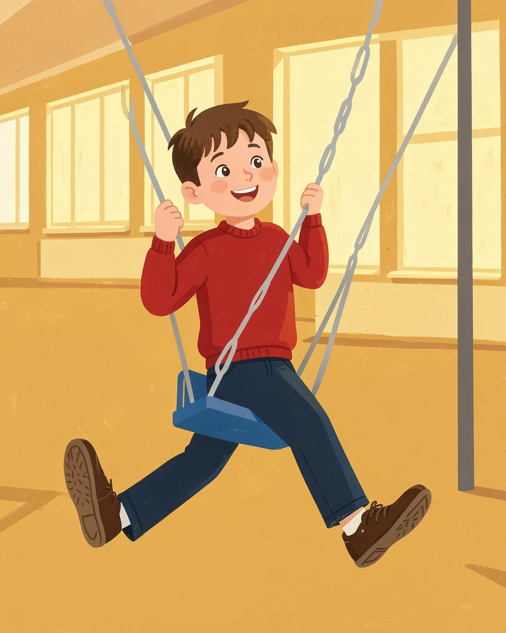 Illustration for page 4 of “Oliver at the Swing”