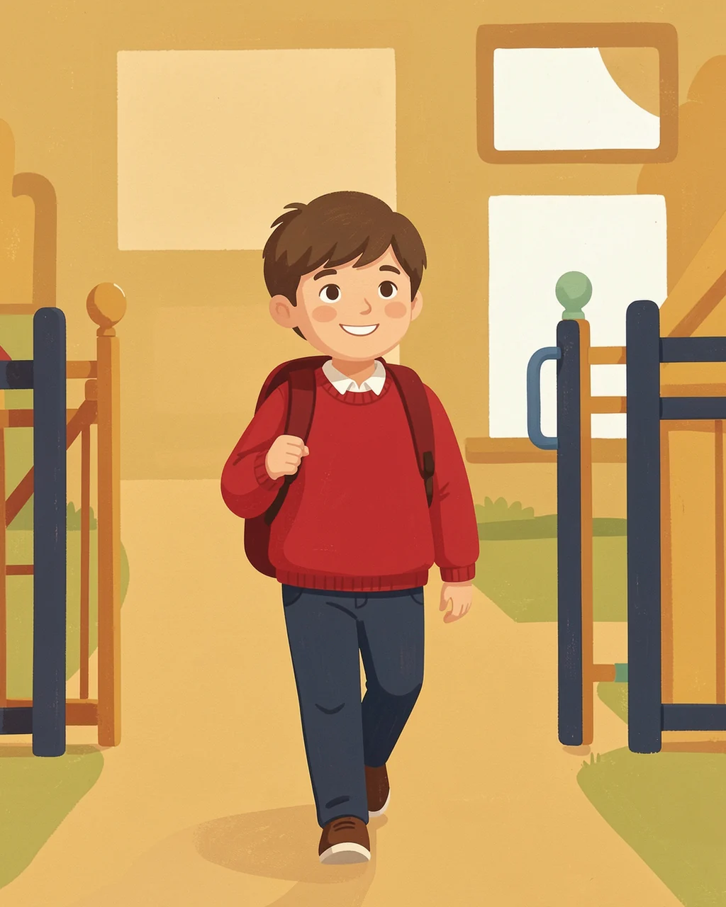 Illustration for page 5 of “Oliver at the Swing”
