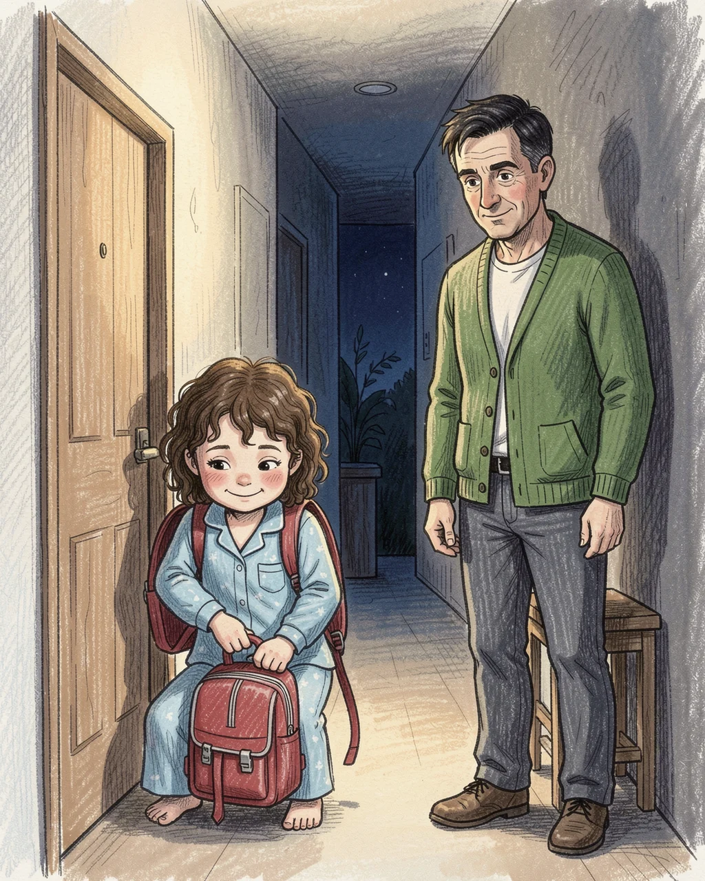 Illustration for page 6 of “Sophie Packs Her School Bag”