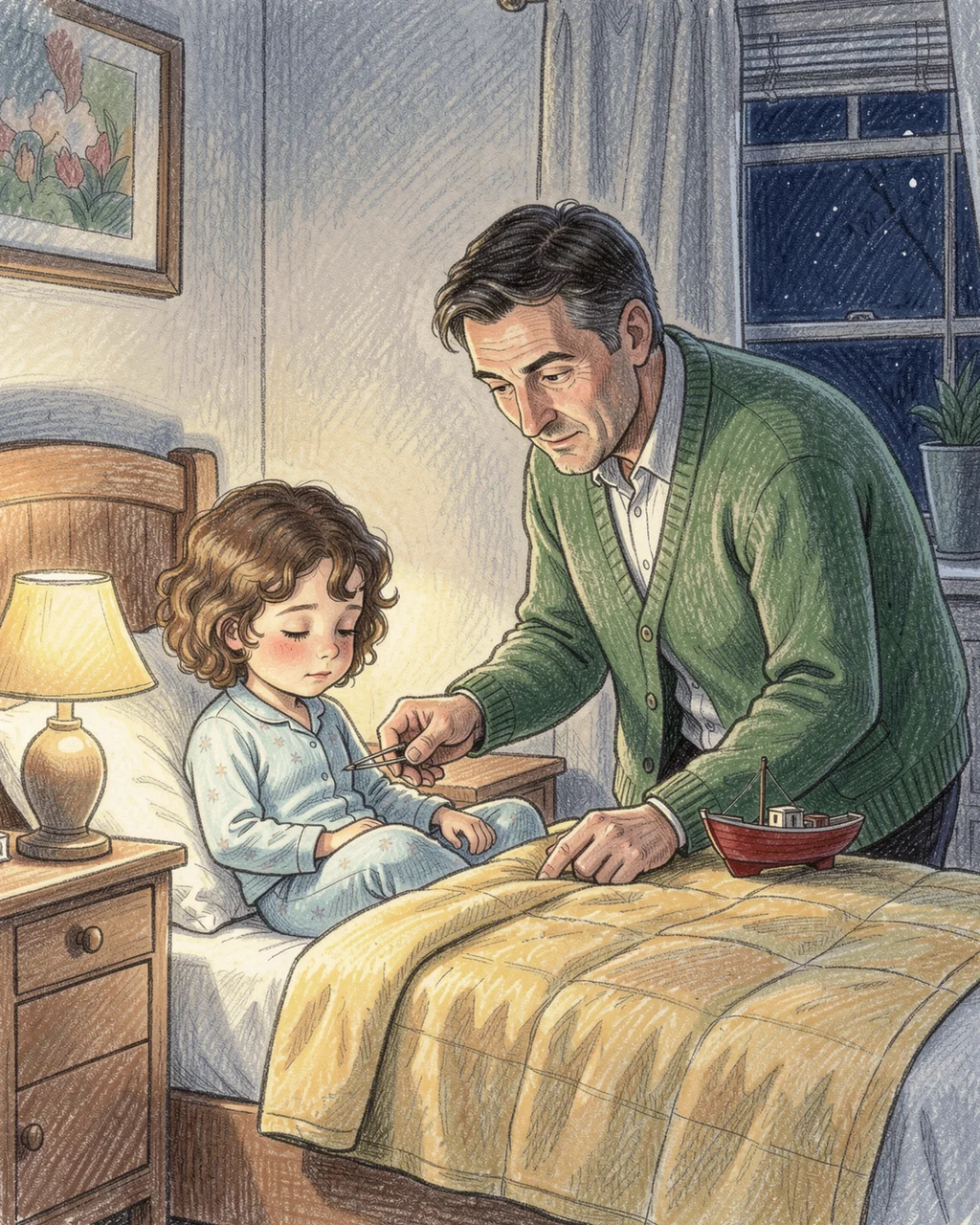 Illustration for page 8 of “Sophie Packs Her School Bag”
