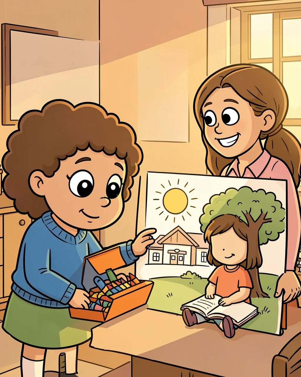 Illustration for page 3 of “Sophie and the Waiting Crayons”