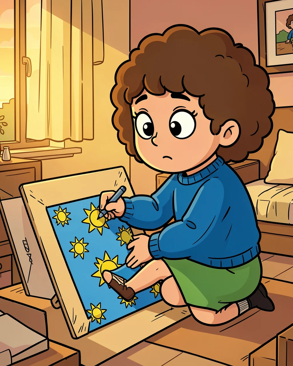 Illustration for page 4 of “Sophie and the Waiting Crayons”
