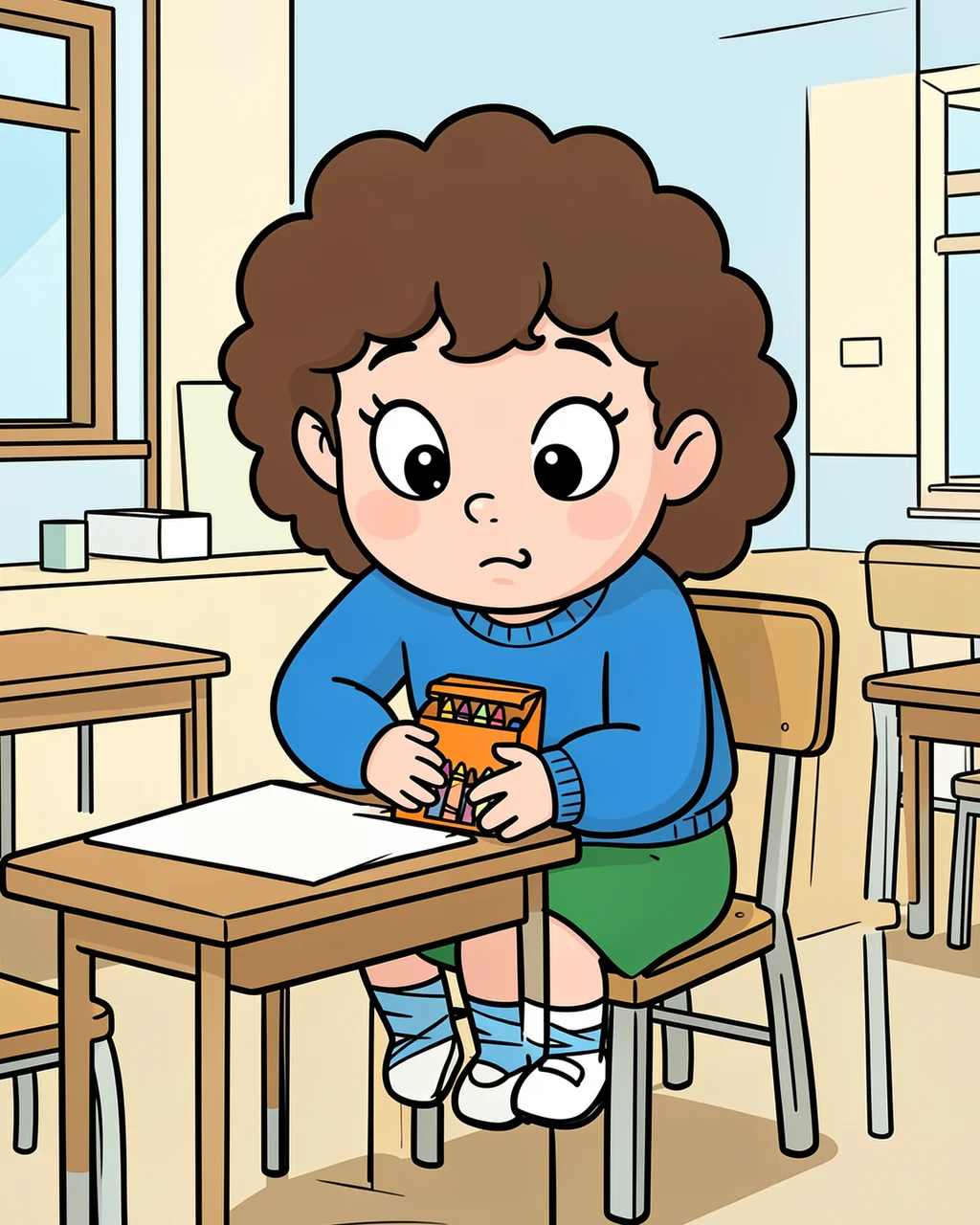 Illustration for page 6 of “Sophie and the Waiting Crayons”