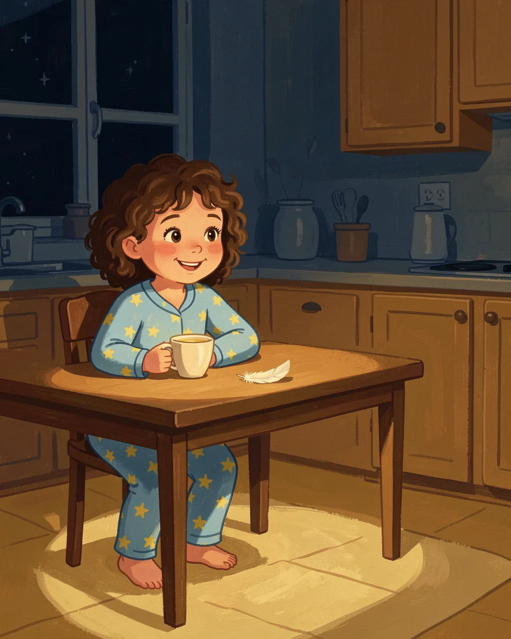 Illustration for page 3 of “Sophie and the Sleepy Feather”