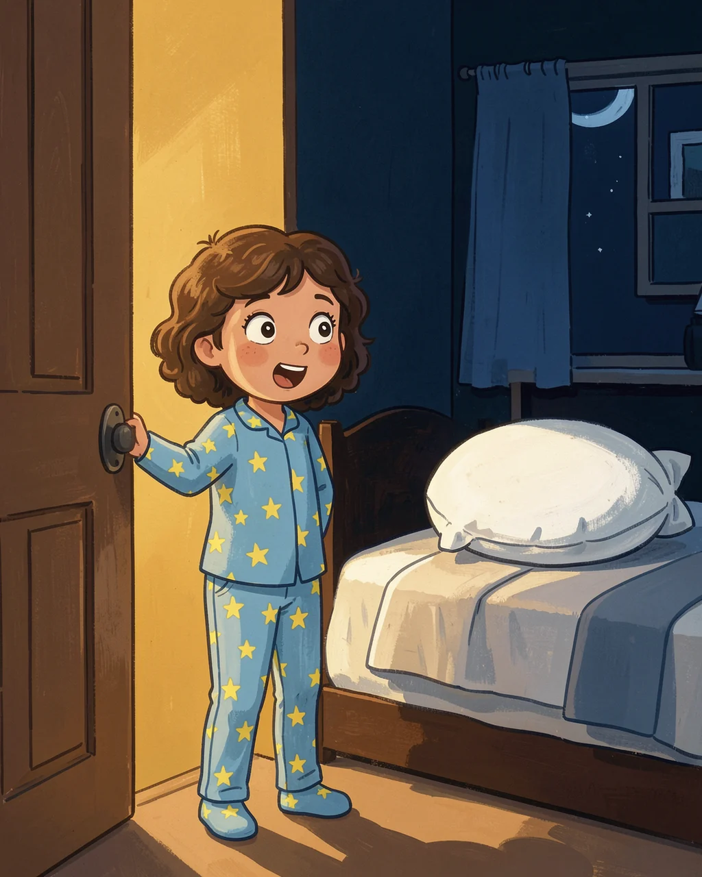 Illustration for page 4 of “Sophie and the Sleepy Feather”