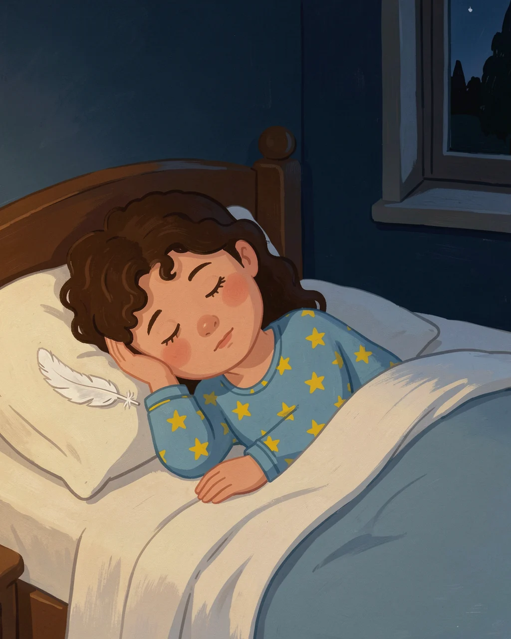 Illustration for page 6 of “Sophie and the Sleepy Feather”
