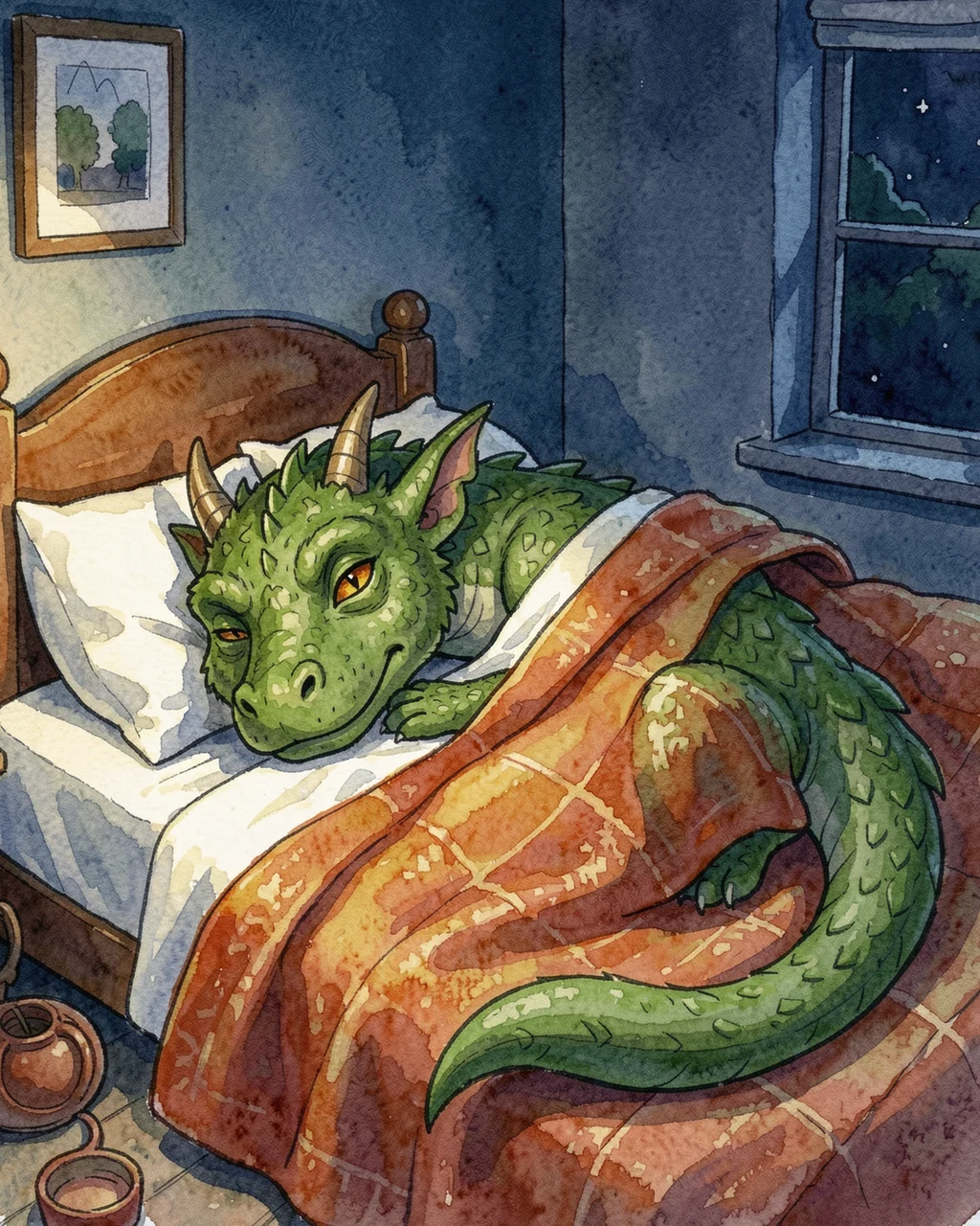 Illustration for page 4 of “Mossy and the Thistle Card”
