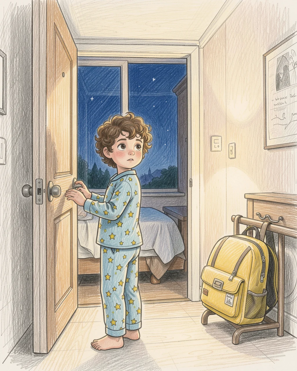 Illustration for page 1 of “The Palmprint Closed the Door”