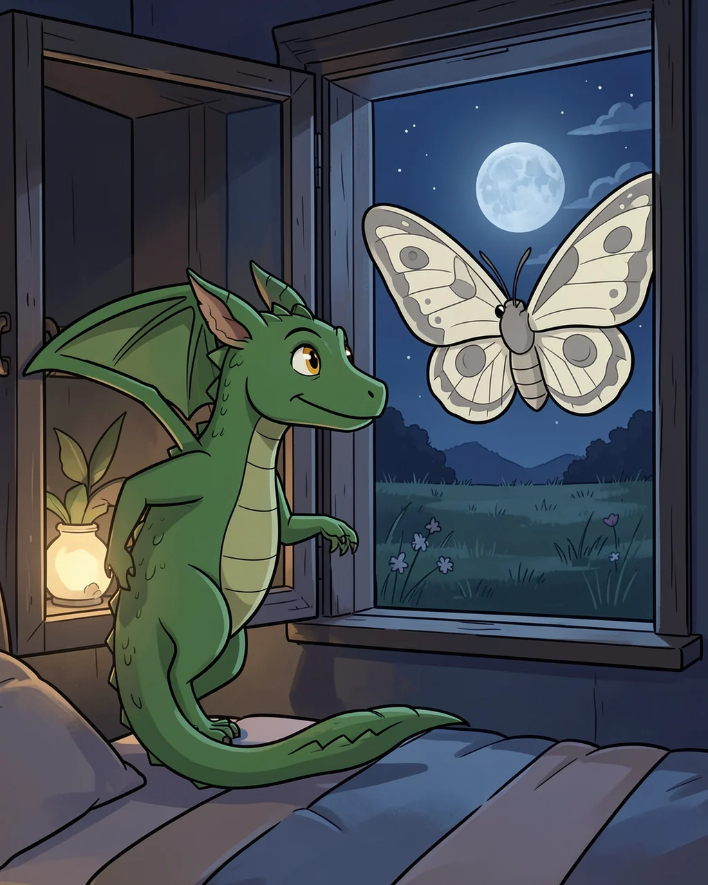 Illustration for page 4 of “The Curious Dragon”