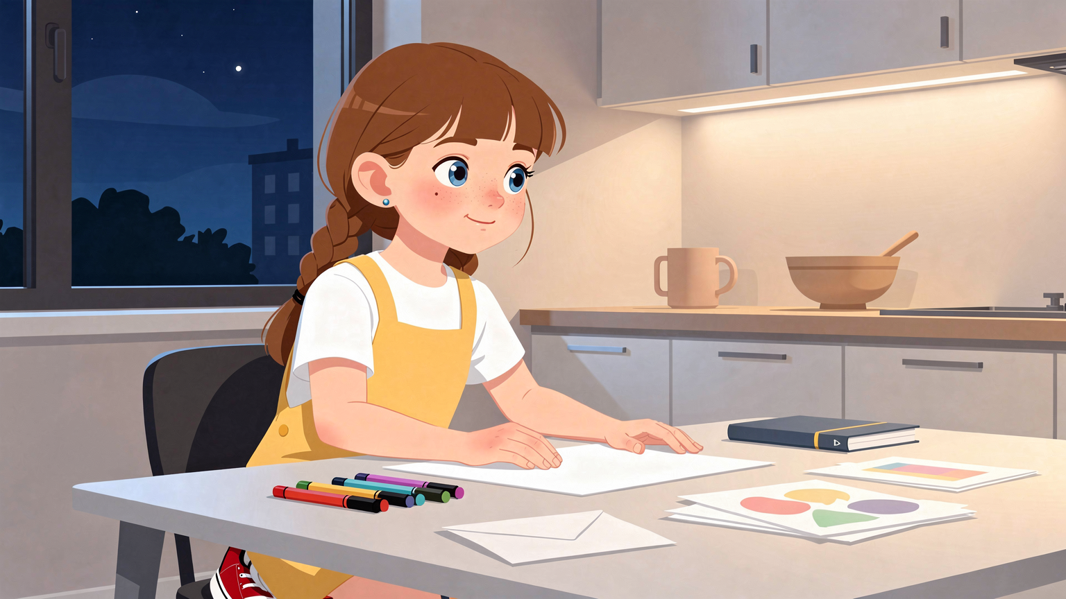 Как Аня готовила открытку