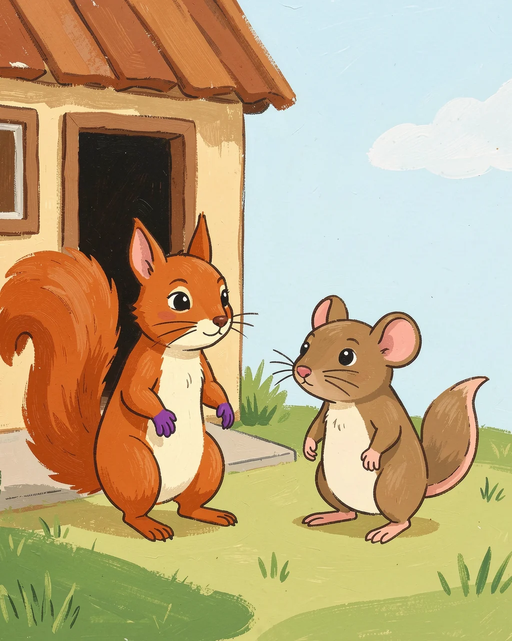 Иллюстрация к странице 4 сказки «The Missing Acorn Door»