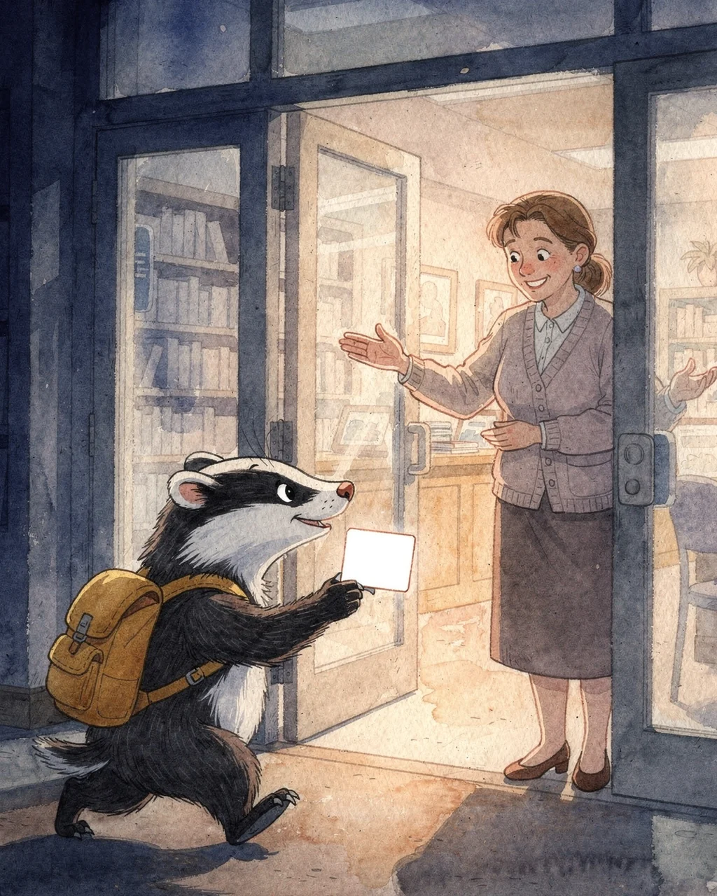 Иллюстрация к странице 5 сказки «The Saffron-Backpack Badger»