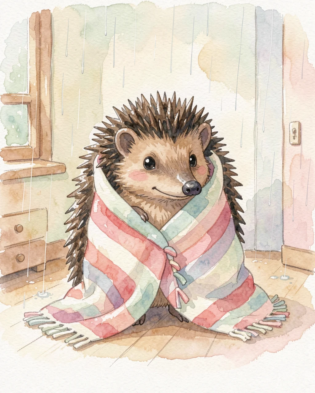 Иллюстрация к странице 1 сказки «The Silver-Nosed Hedgehog»