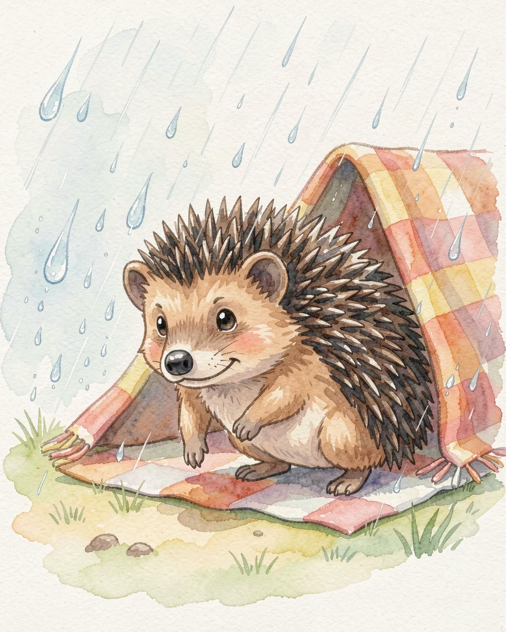 Иллюстрация к странице 6 сказки «The Silver-Nosed Hedgehog»