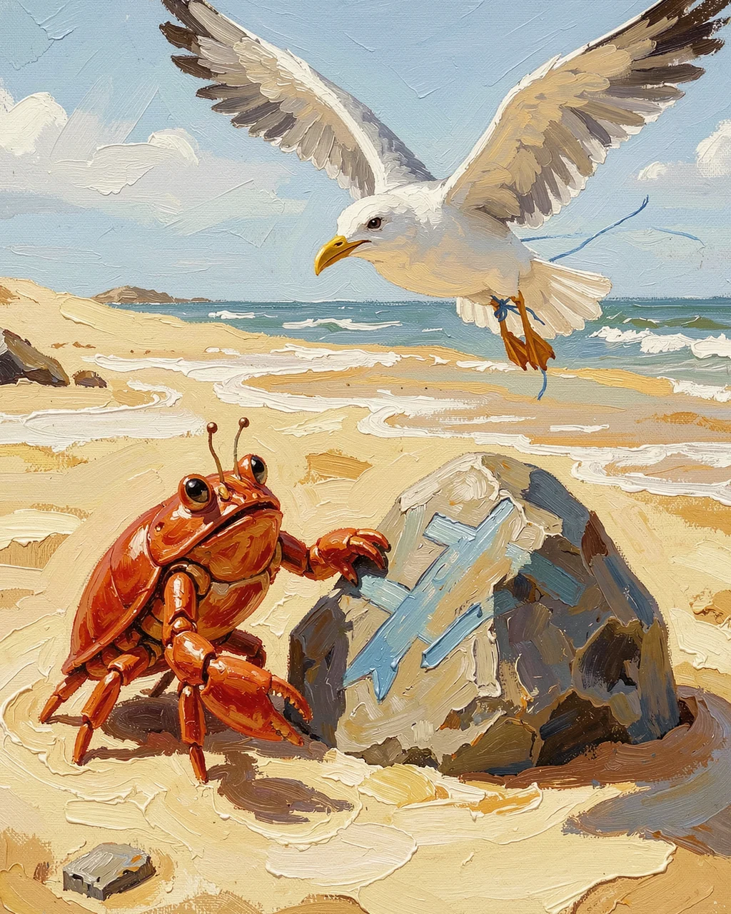 Иллюстрация к странице 4 сказки «Morrow Read the Tide Pool»