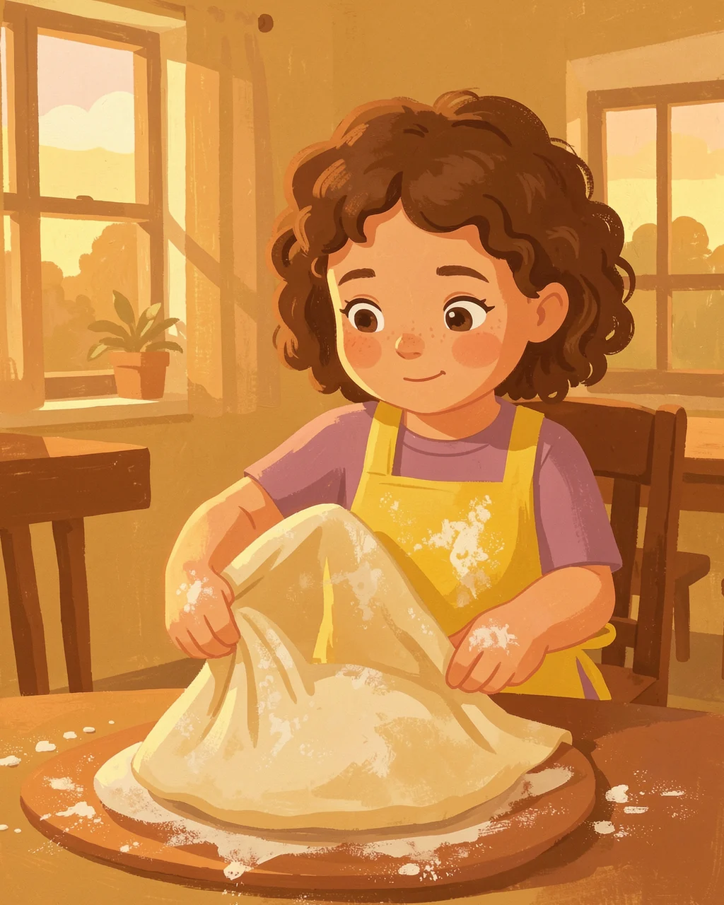Illustration for page 3 of “Emma Waits for Dough”