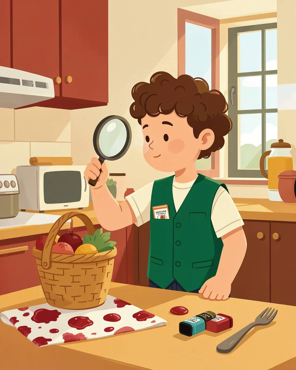Illustration for page 1 of “Leo in the Green Vest”