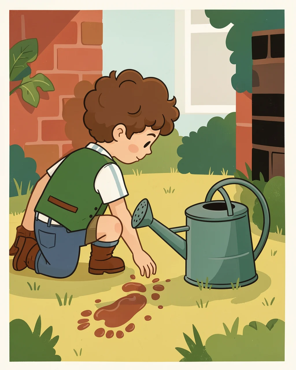 Illustration for page 3 of “Leo in the Green Vest”