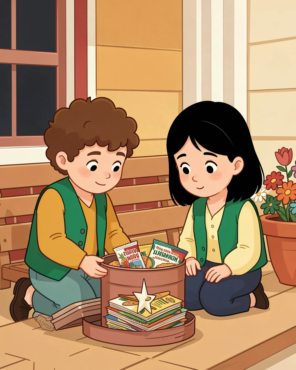 Illustration for page 4 of “Leo in the Green Vest”