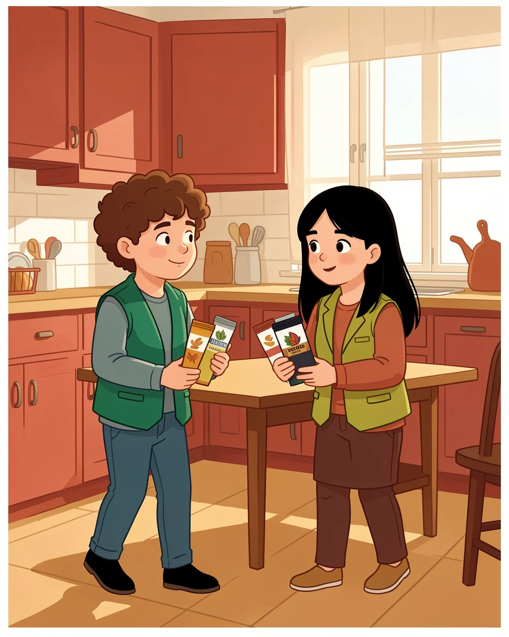 Illustration for page 5 of “Leo in the Green Vest”